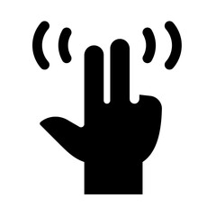 Finger Click Glyph Icon Vector