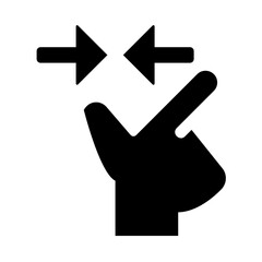 Pinch Finger Glyph Icon Vector