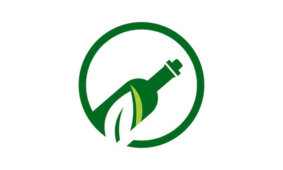 nature leaf bottle logo vector