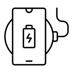Wireless Charger Line Icon