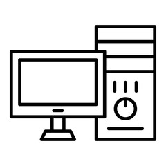 Tower Computer Line Icon