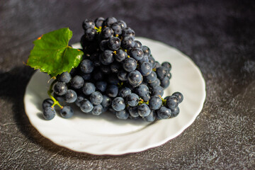 grapes on a wooden table