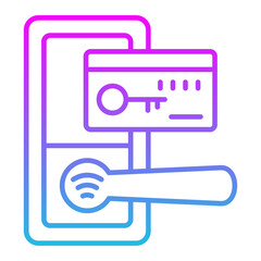 Key Card Line Gradient Icon