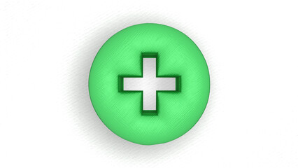 plus icon button 3d illustration rendering 