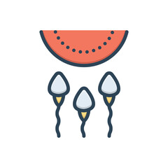 Color illustration icon for sperm