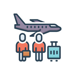 Color illustration icon for traveler