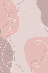 modern pastel pink and brown background with irregular shapes and lines and free space