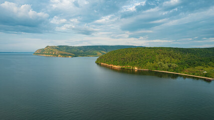 Travel to Russia, the Volga River, Central Russia, Samara Luka. Summer landscape in the Zhiguli mountains on the Volga, Russia.