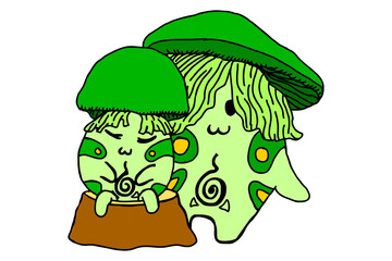 Cute Mushroom Character Vector