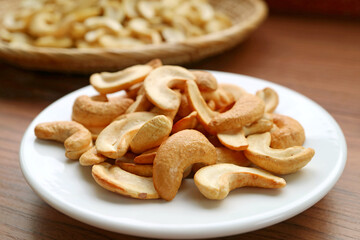 A Plate of Delectable Roasted Cashew Nut Kernel