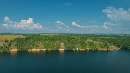 Travel to Russia, the Volga River, Central Russia, Samara Luka. Summer landscape in the Zhiguli mountains on the Volga, Russia.