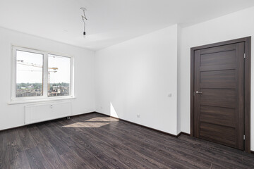 Empty white room without decoration and renovation