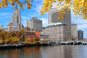 Fototapeta na wymiar Providence RI. Autumn season city view.