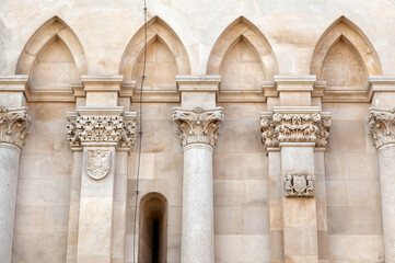 Obraz premium detail of an old roman facade