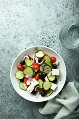 Traditional homemade Greek salad with Feta cheese