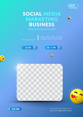 Social media marketing webinar poster template