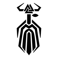 Odin, Valknut symbol, Norse mythology, vector, isolated on white background