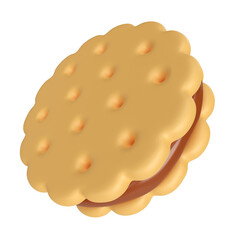 Biscuit 3D  Illustration Icon