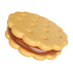 Biscuit 3D  Illustration Icon