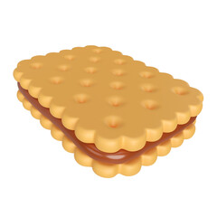 Biscuit 3D  Illustration Icon