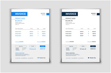 Creative Invoice Vector Template Design