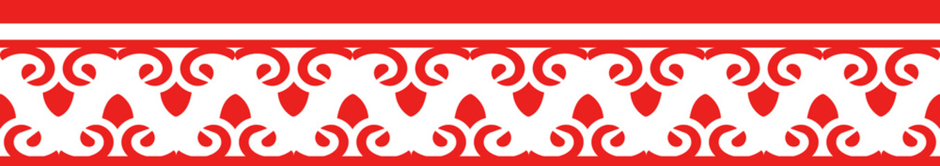 Fototapeta premium Red Chinese style tracery traditional pattern border frame
