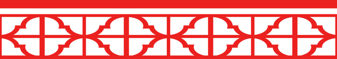 Obraz premium Red Chinese style tracery traditional pattern border frame