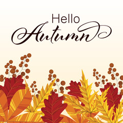 Autumn background with leaves. Can be used for posters,bannersr, flyer, invitation, websites, or greeting cards. Vector illustration.