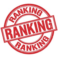 RANKING written word on red stamp sign