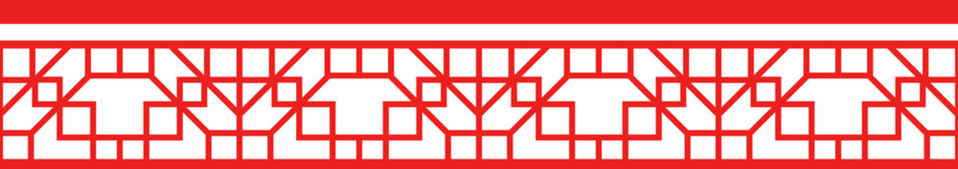 Obraz premium Red Chinese style tracery traditional pattern border frame
