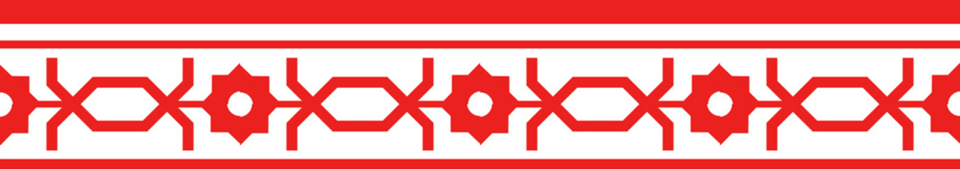 Red Chinese style tracery traditional pattern border frame