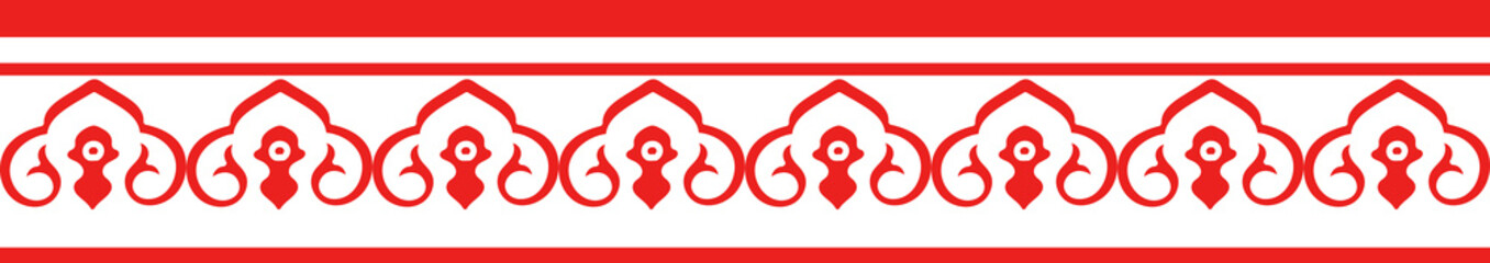 Red Chinese style tracery traditional pattern border frame