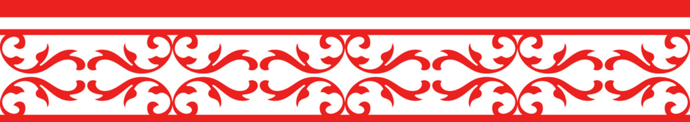 Red Chinese style tracery traditional pattern border frame