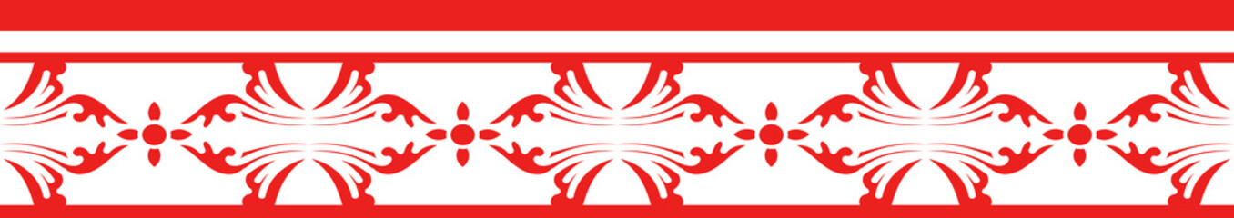 Red Chinese style tracery traditional pattern border frame