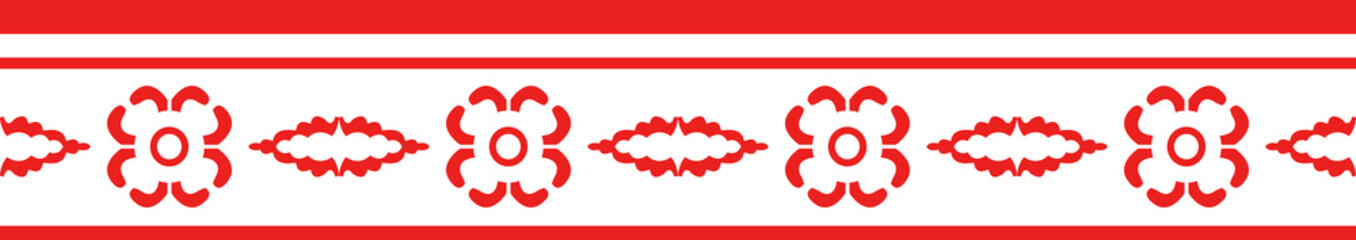 Red Chinese style tracery traditional pattern border frame