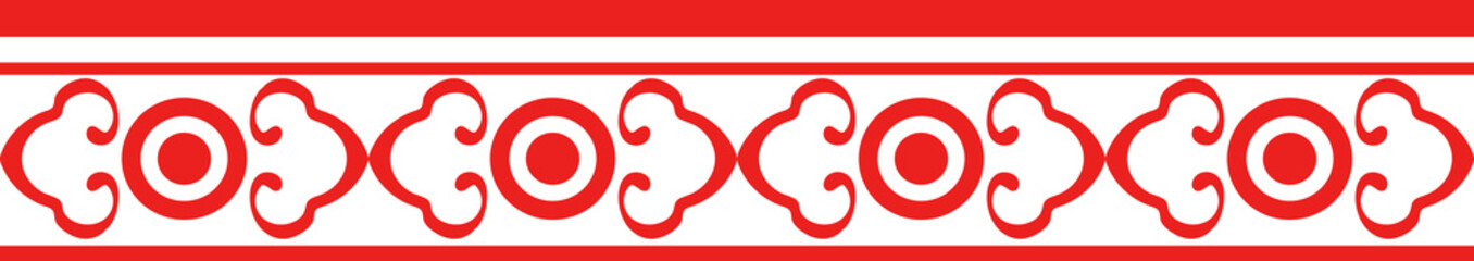 Red Chinese style tracery traditional pattern border frame