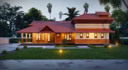 3d illustration of a newly built luxury home