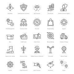 Banking and Finance Line Vector Icons 