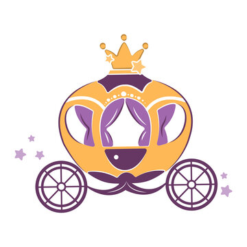 Vector illustration of a fabulous carriage. A carriage for Cinderella. Children's illustration