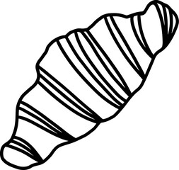croissant line drawing outline