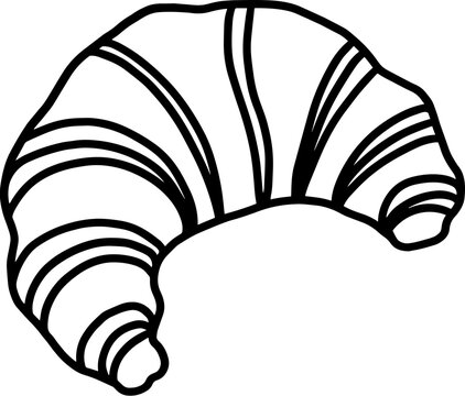 recommend clip art: croissant line drawing outline