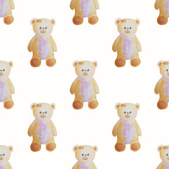 Cute bears seamless pattern, bear tile print for textile, fabric, wrapping paper, wallpaper in childish style