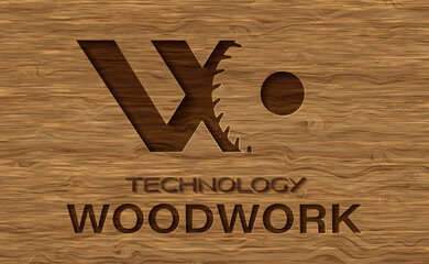 Advertising for woodworking. Vector illustration of a woodworking poster on the background of valuable wood boards. Sketch for creativity.