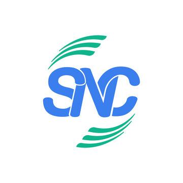 SNC company name initial letters monogram. SNC typography icon.