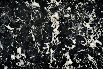 Black and white marble stone table over one hundred years old. Top view.

