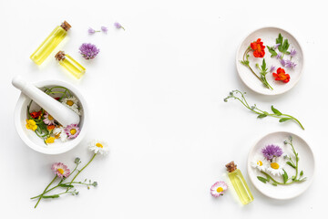 Healing herbal medicine products with wild herbs and flowers