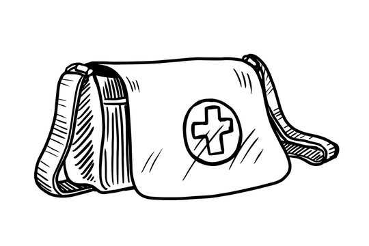 military doctor's bag vector illustration on white background