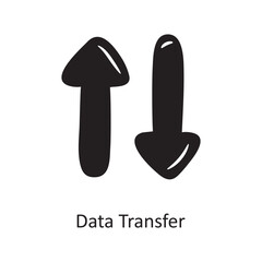 Data Transfer Solid Icon Design illustration. Media Control Symbol on White background EPS 10 File
