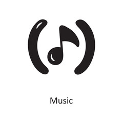 Music Solid Icon Design illustration. Media Control Symbol on White background EPS 10 File