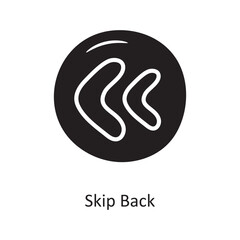 Obraz premium Skip Back Solid Icon Design illustration. Media Control Symbol on White background EPS 10 File